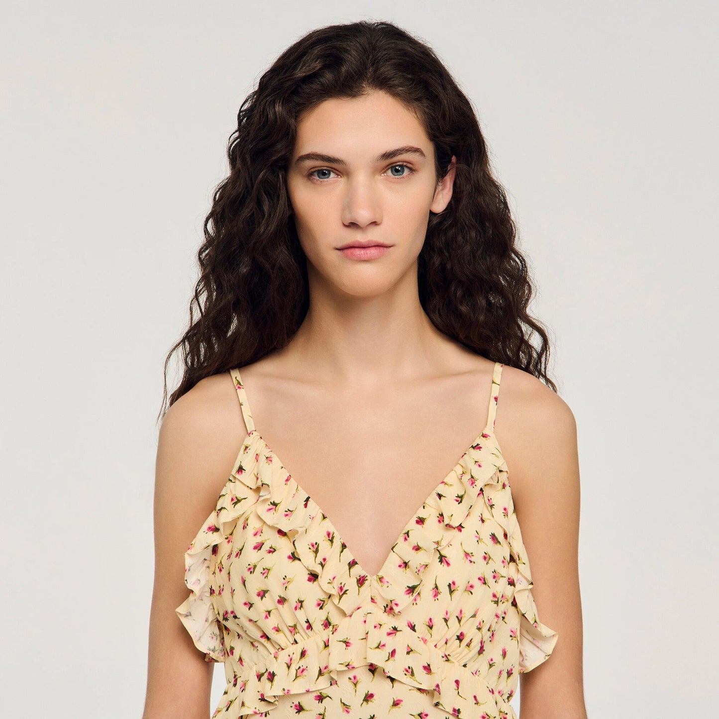 Vestido largo estampado de flores
