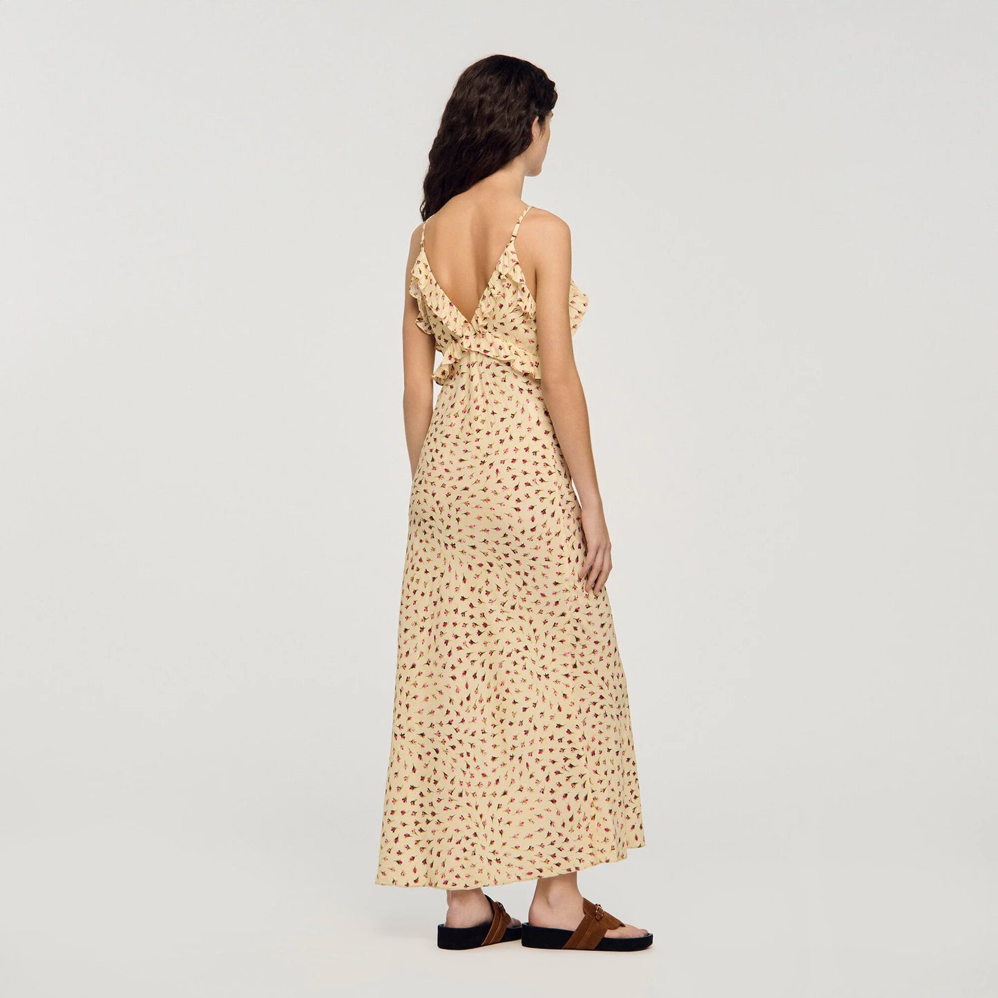 Vestido largo estampado de flores
