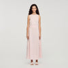 Vestido largo jacquard de flores