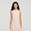 Vestido largo jacquard de flores