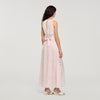 Vestido largo jacquard de flores
