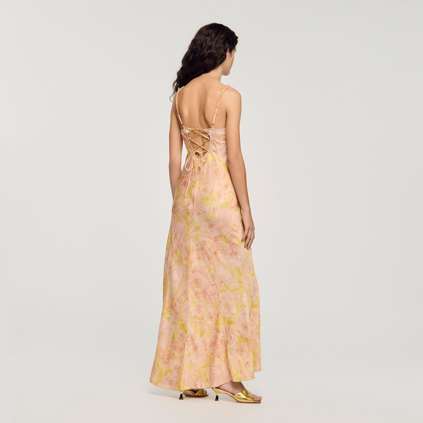 Vestido largo estampado de flores