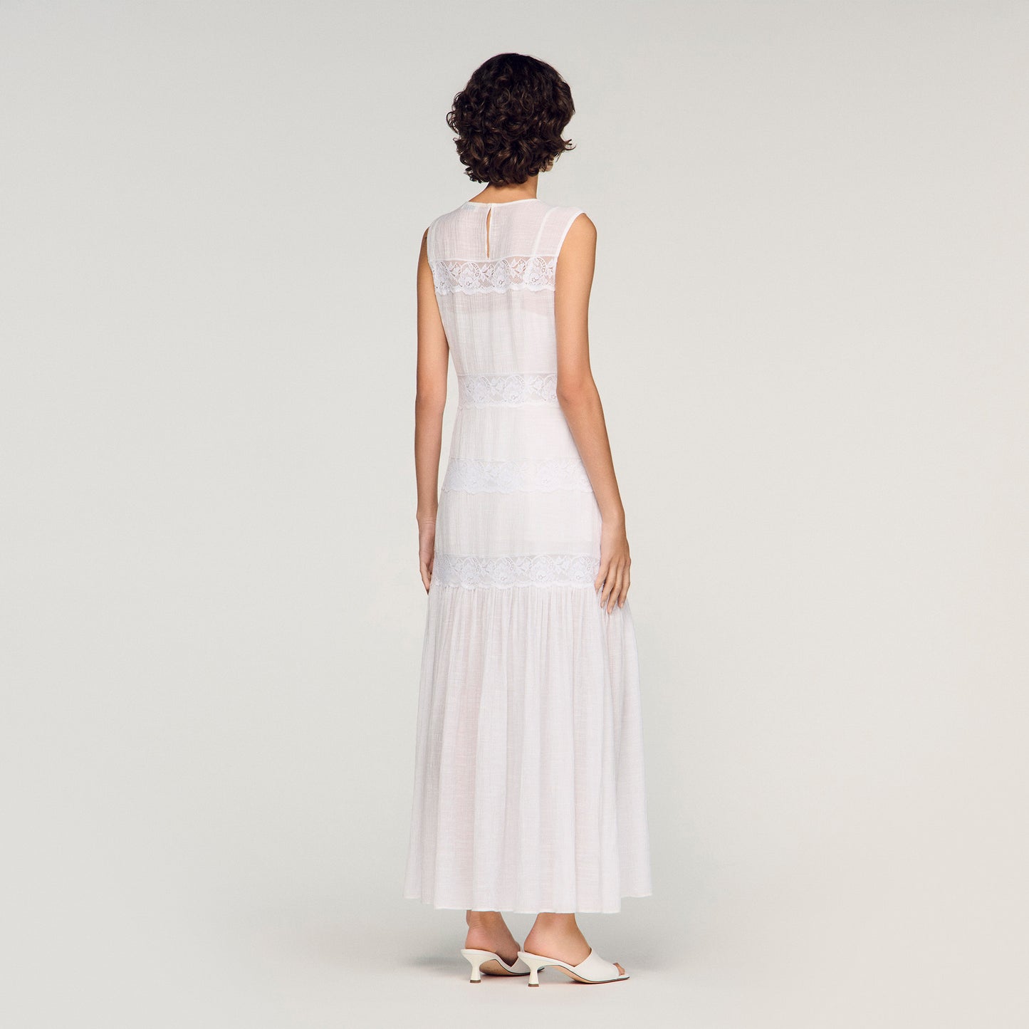 Vestido largo de crepé