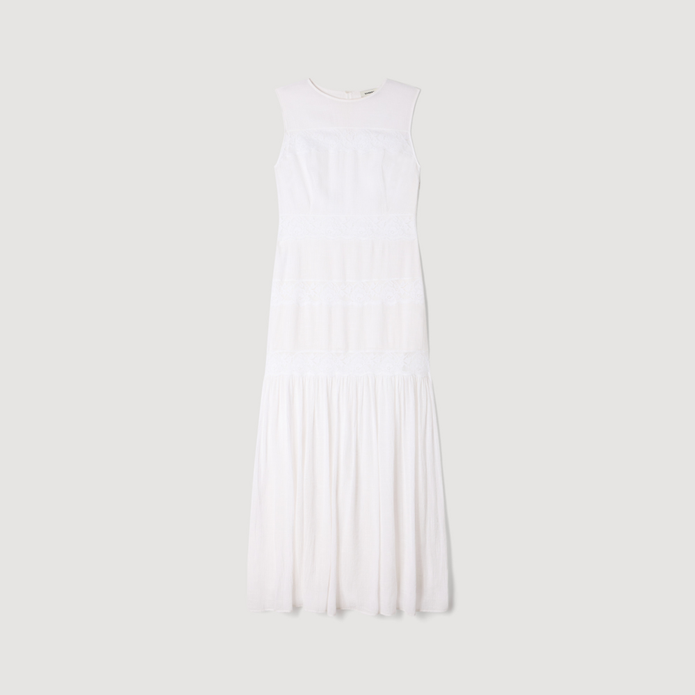 Vestido largo de crepé