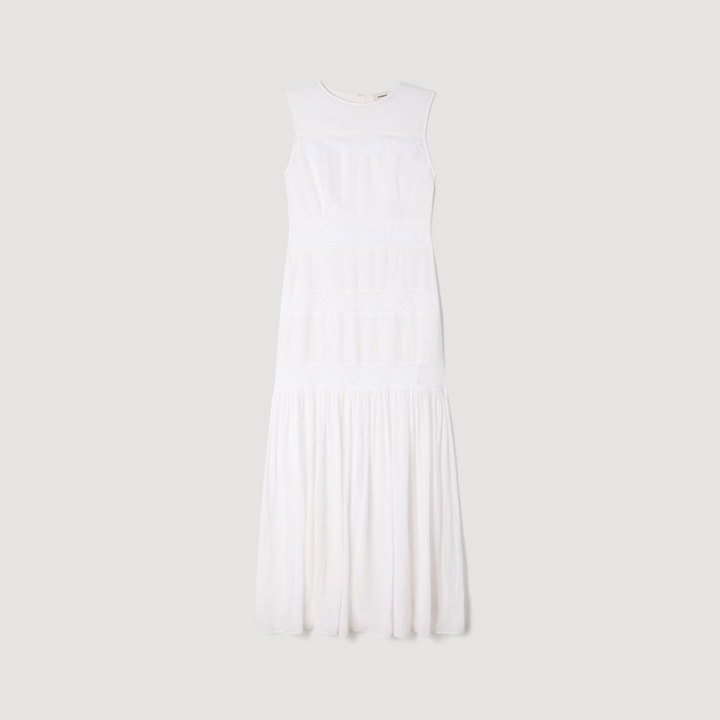 Vestido largo de crepé