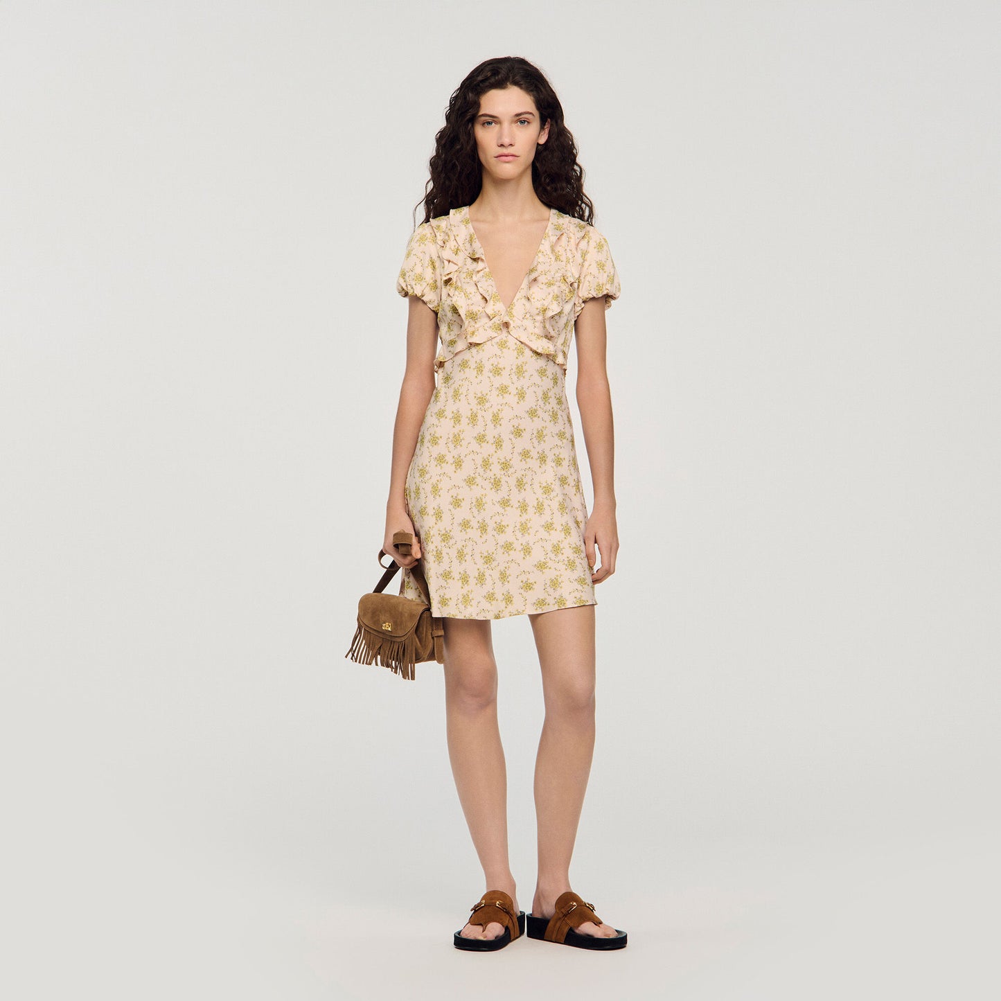 Vestido corto estampado de flores