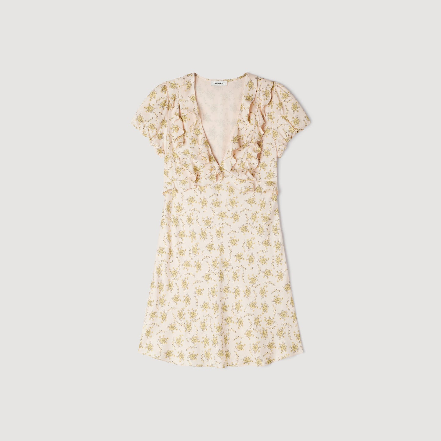 Vestido corto estampado de flores