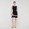 Vestido corto de punto con cadena