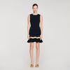 Vestido corto de punto con cadena