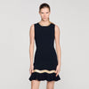Vestido corto de punto con cadena