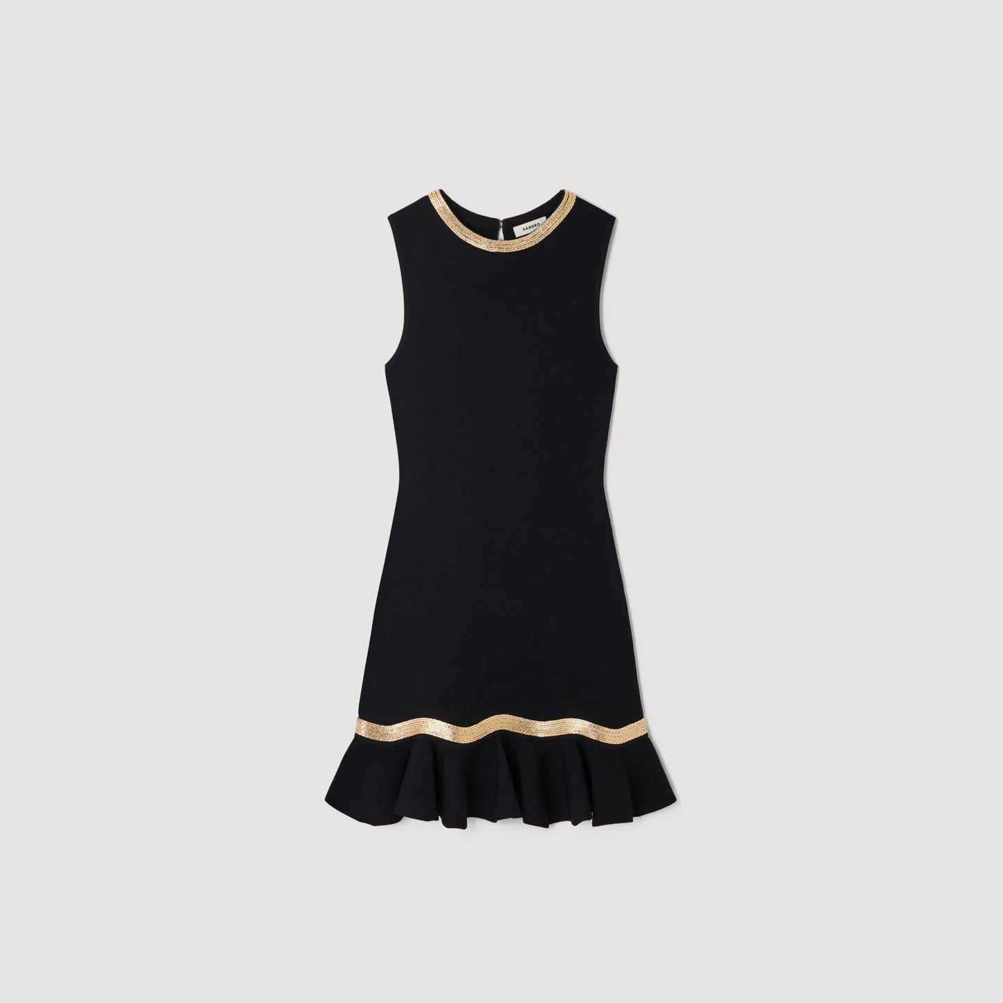 Vestido corto de punto con cadena