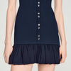 Vestido corto de punto con volantes