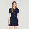Vestido corto de punto con volantes