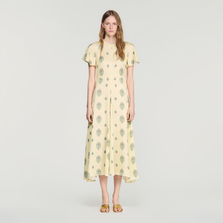 Vestido largo estampado Paisley