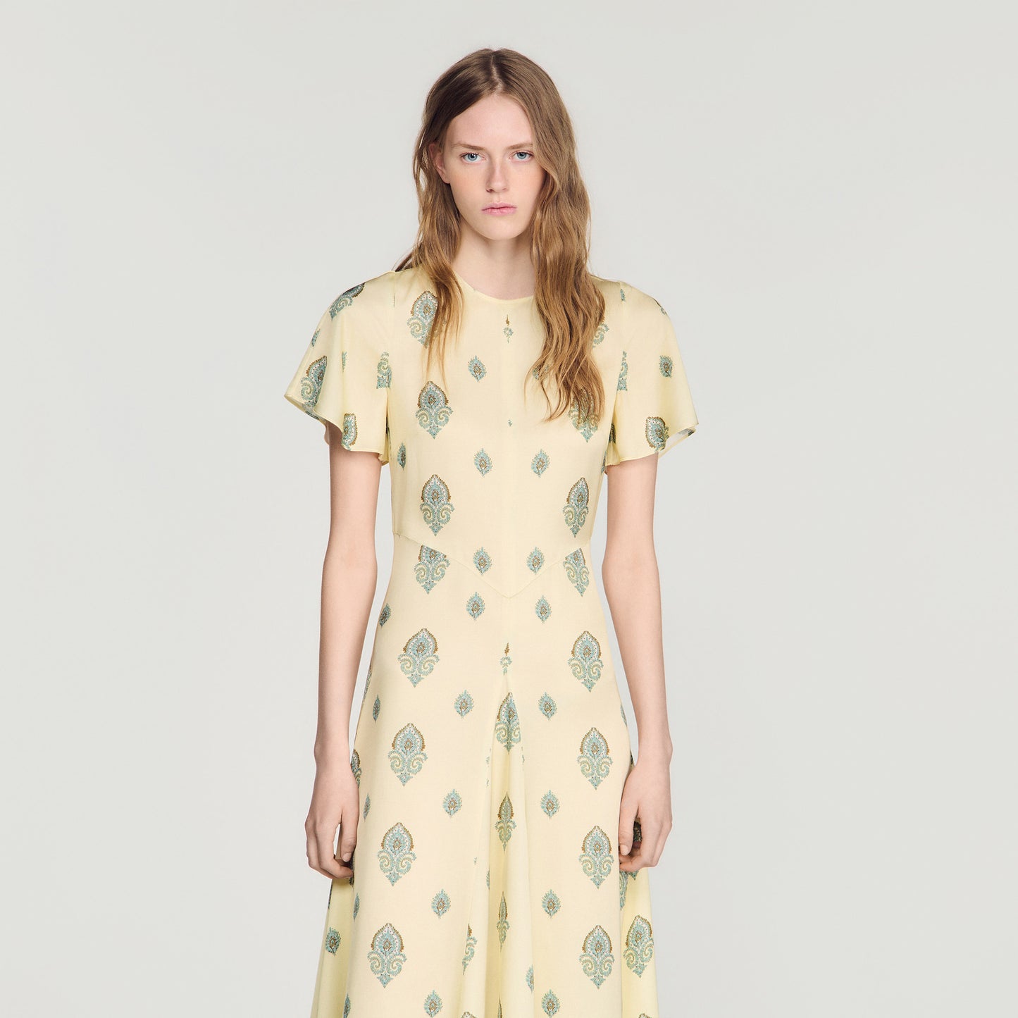 Vestido largo estampado Paisley