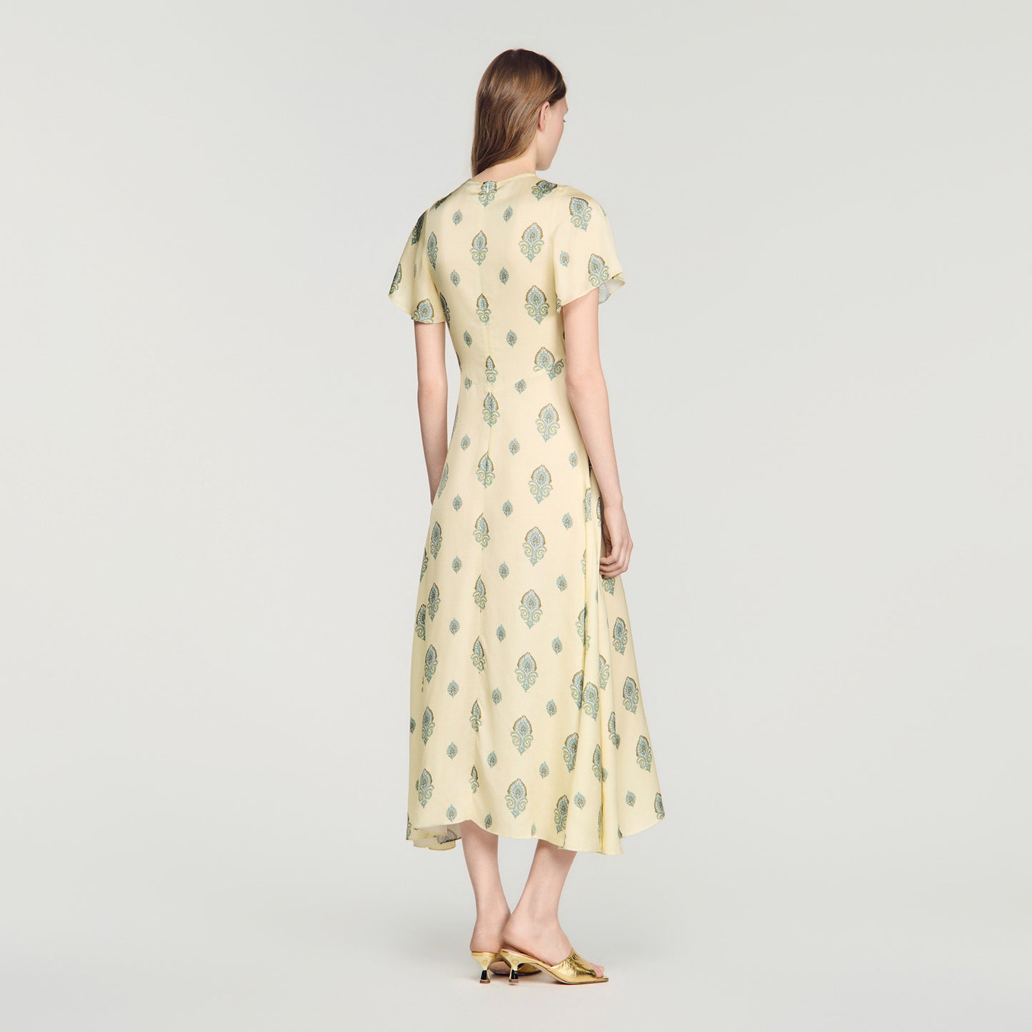 Vestido largo estampado Paisley