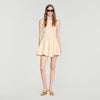 Vestido corto de jacquard floral