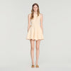 Vestido corto de jacquard floral