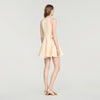 Vestido corto de jacquard floral