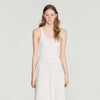Vestido largo con perlas y strass