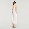 Vestido largo con perlas y strass