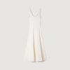 Vestido largo con perlas y strass