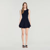 Vestido corto de punto con volantes