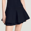 Vestido corto de punto con volantes