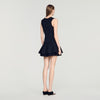 Vestido corto de punto con volantes