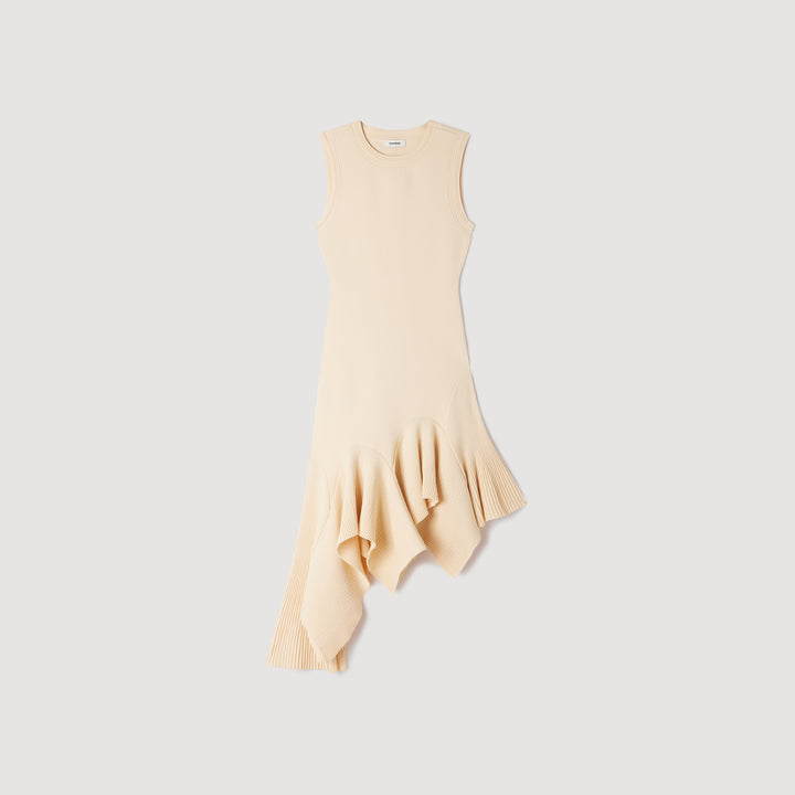 Vestido de punto asimétrico