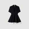 Vestido corto skater en contraste