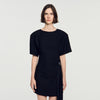 Vestido corto drapeado con aro metálico