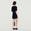 Vestido corto drapeado con aro metálico