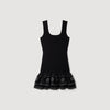 Vestido corto de punto con tachas
