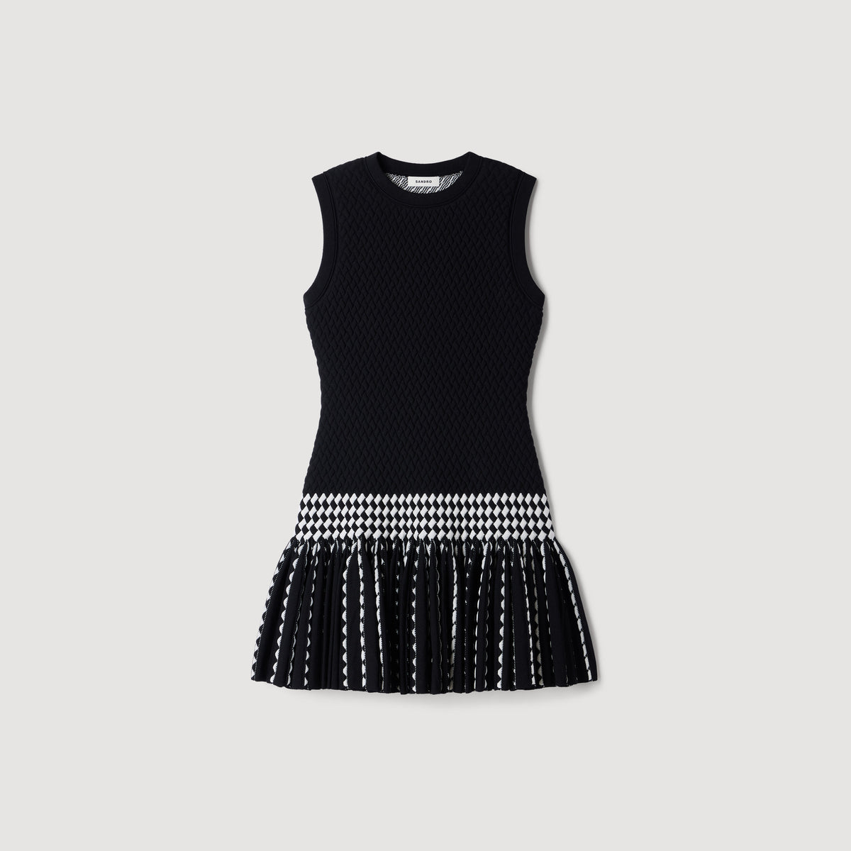 Vestido corto de punto a cuadros