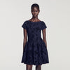Vestido de punto jacquard floral