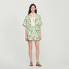 Short ancho con estampado de palmeras