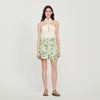 Short ancho con estampado de palmeras