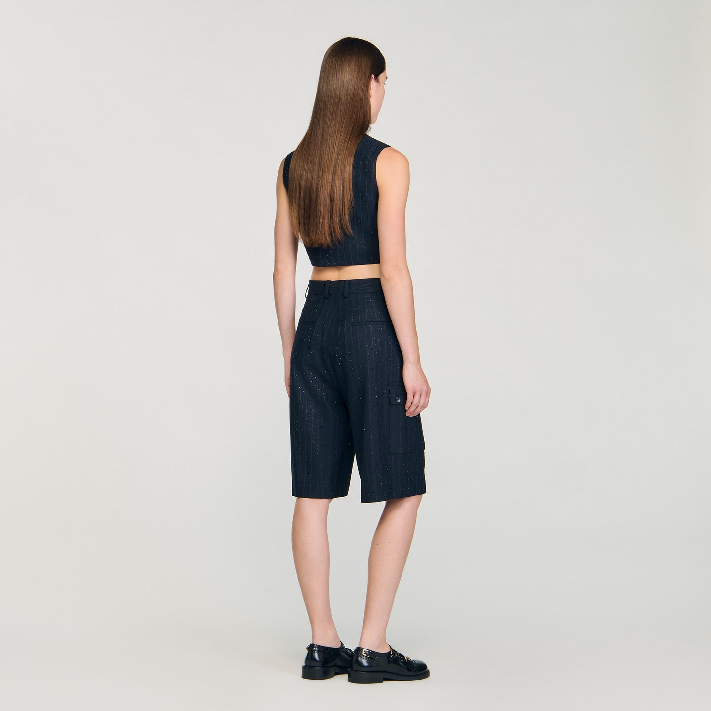 Bermudas a rayas con strass