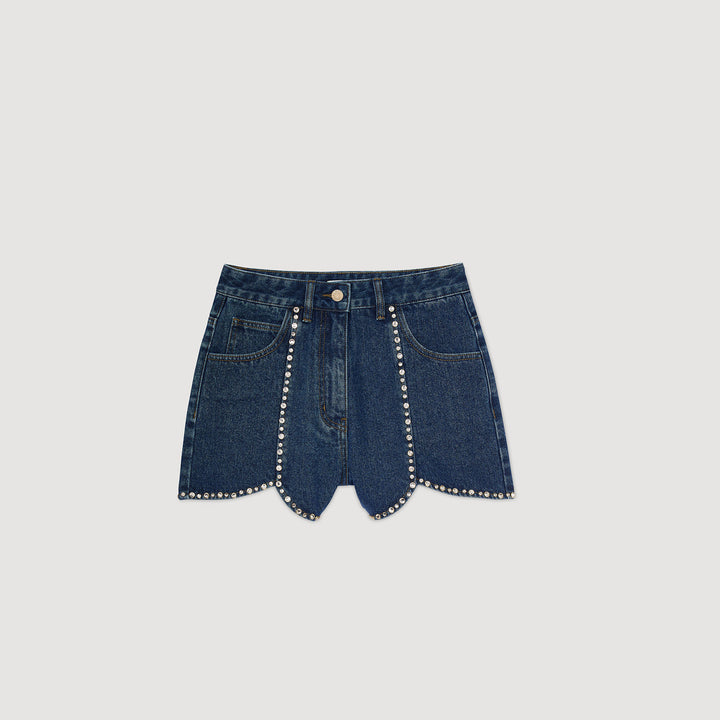 Pantalón corto vaquero con strass