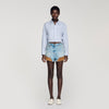 Short vaquero y ante con remaches
