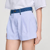 Short de rayas con detalles denim
