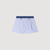 Short de rayas con detalles denim