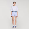 Short de rayas con detalles denim