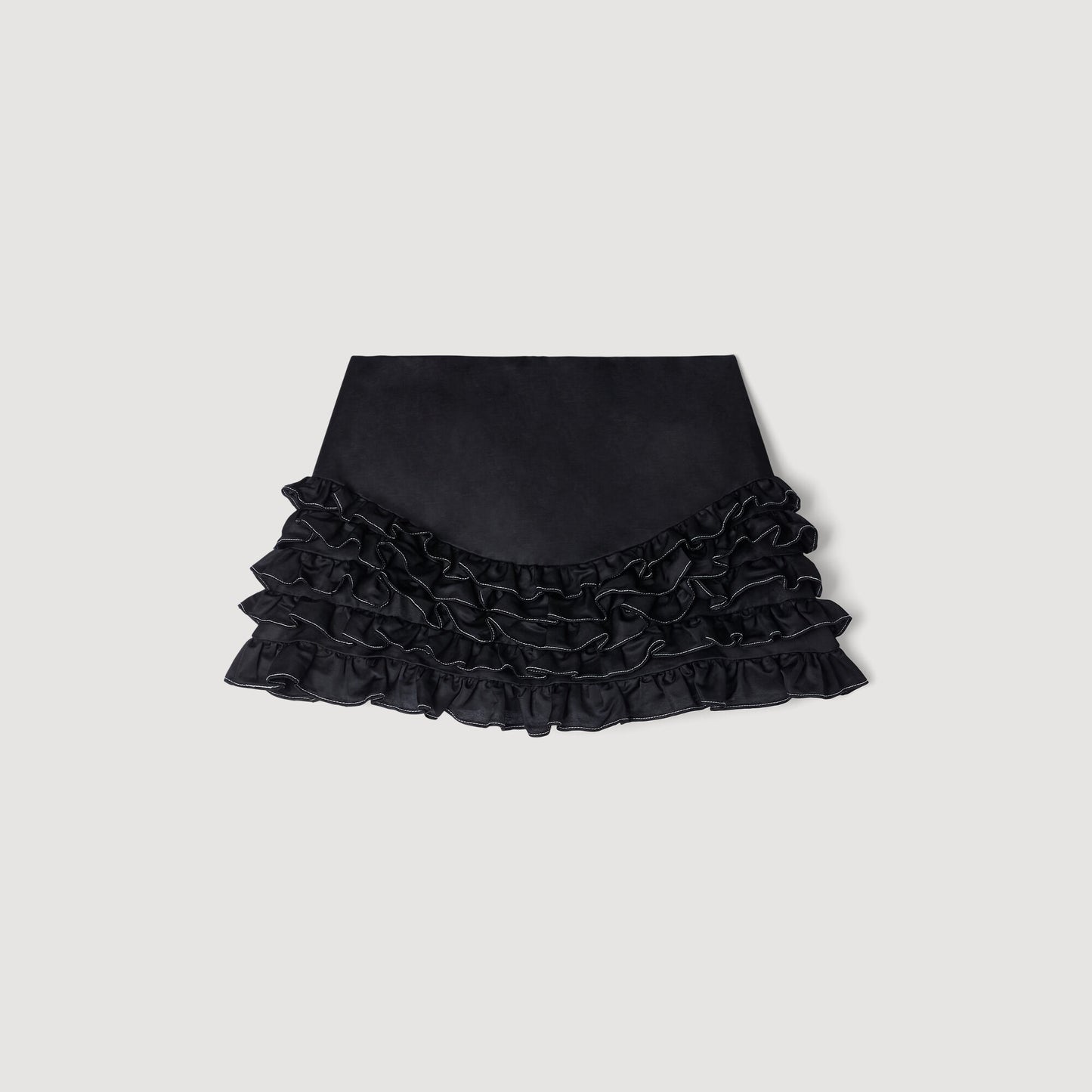 Falda pantalón con volantes cosidos