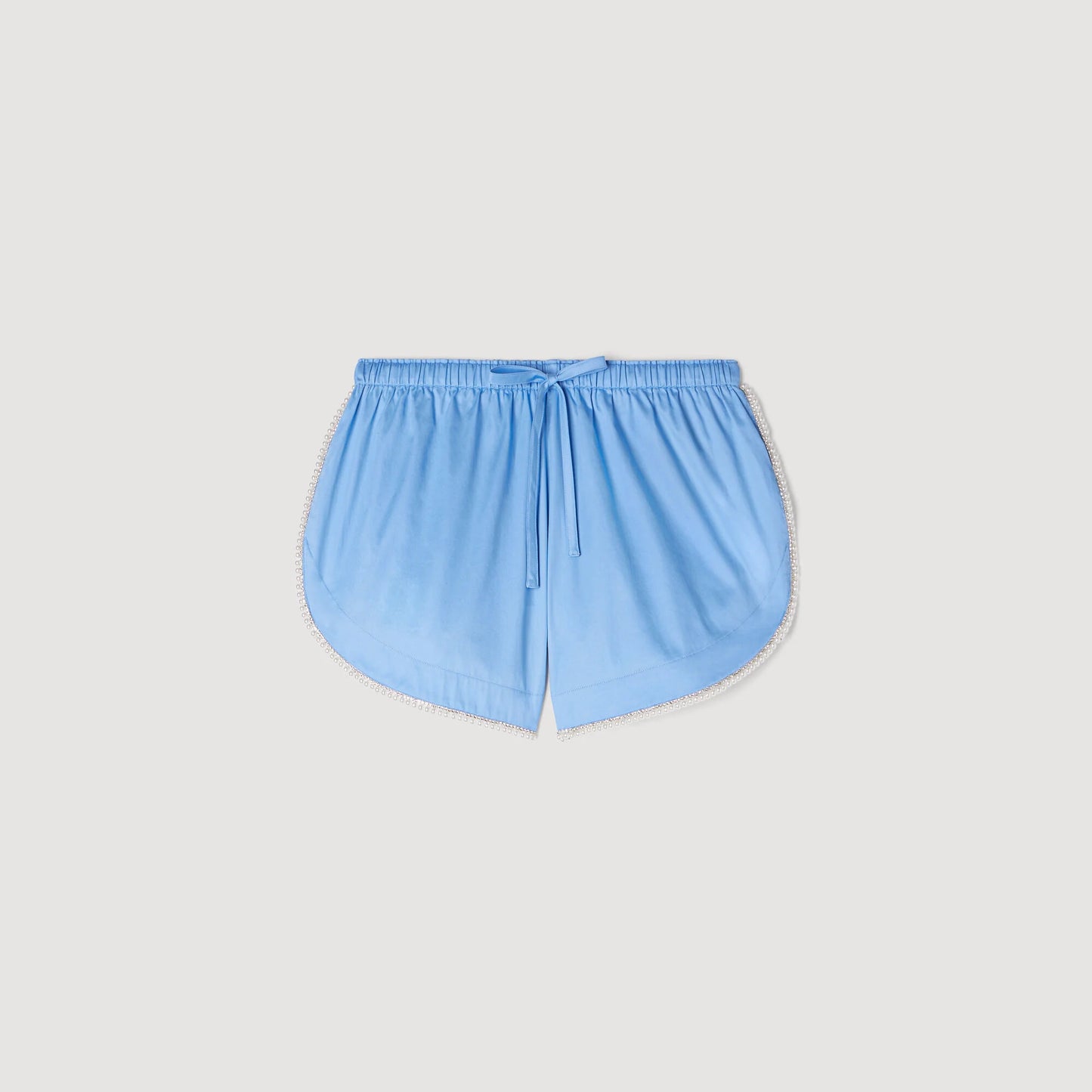 Short de algodón con galón perlado