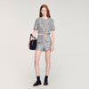 Short tweed lentejuelas pata gallo