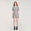Short tweed lentejuelas pata gallo