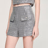 Short tweed lentejuelas pata gallo