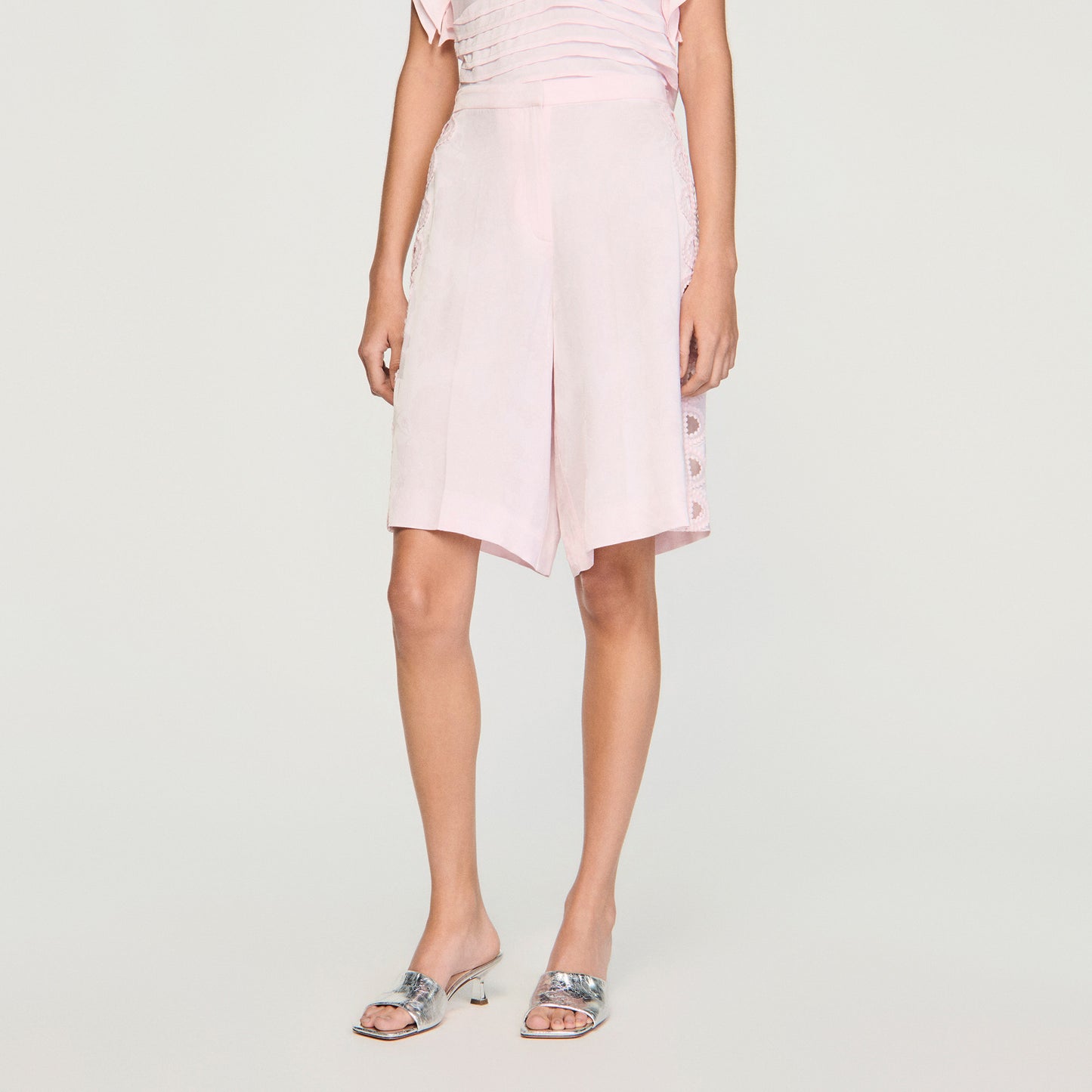 Bermudas de jacquard de flores
